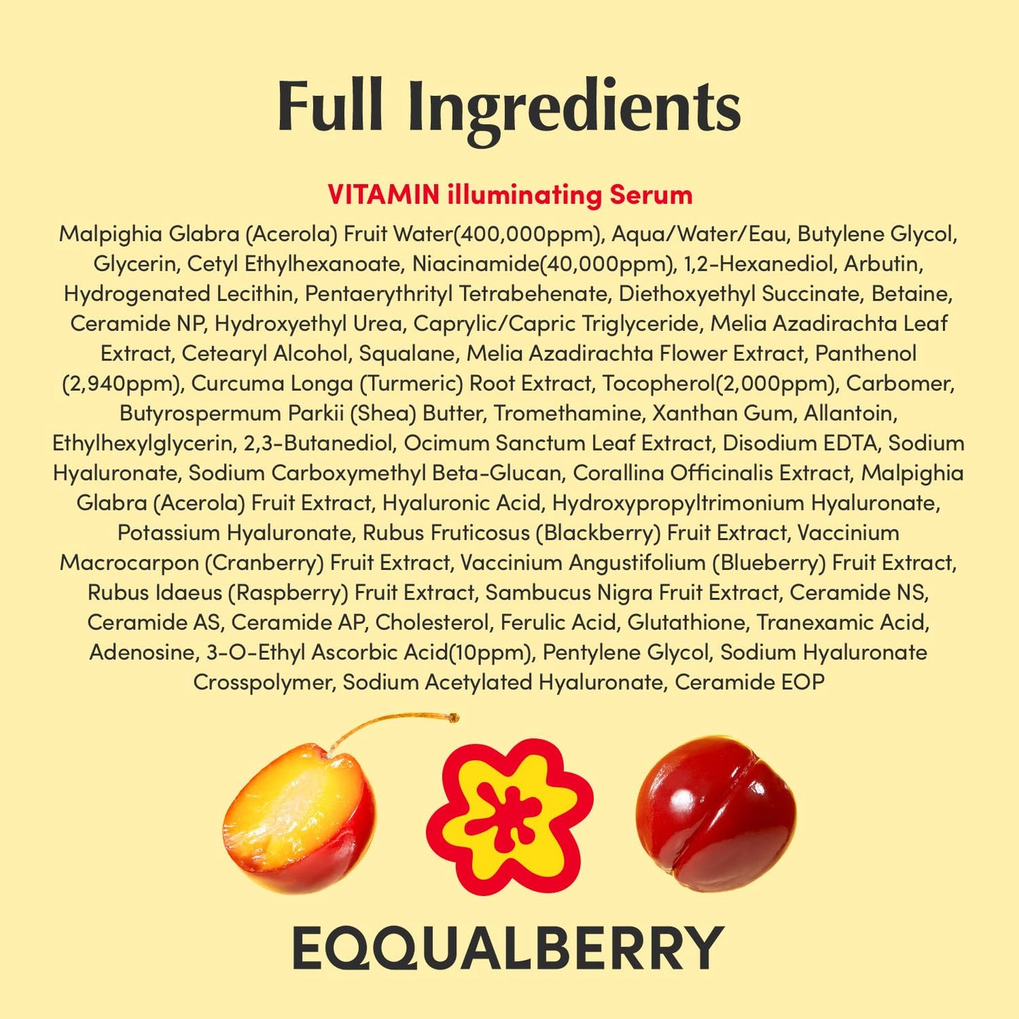 EQQUALBERRY Vitamin Illuminating Serum | Niacinamide 4% & TXA | Brightening Vitamin C Serum for Face Glow with Hyaluronic Acid | Dark Spot & Uneven Tone Care | Korean Skincare, 1.01 fl oz